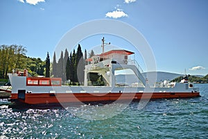 Ferry crossing the Verige Strait Montenegro photo