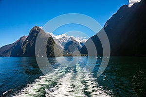 Ferry Cruise in Milford Sound, New Zealand.