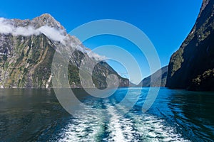 Ferry Cruise in Milford Sound, New Zealand.