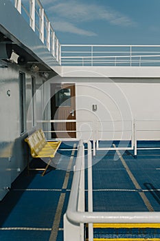 Ferry deck on a summer sunny day