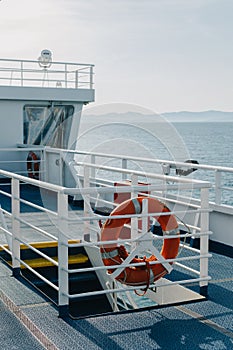 Ferry deck on a summer sunny day. Minimal concept