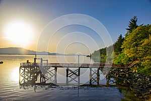 Ferry dock at Vesuvius Bay on Salt Spring Island, BC, Canada