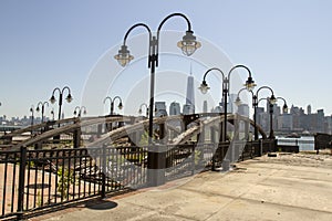 Ferry docks and New York City skyline, Jersey City