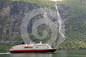 Ferry on Geirangerfjord photo