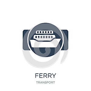 ferry icon in trendy design style. ferry icon isolated on white background. ferry vector icon simple and modern flat symbol for photo