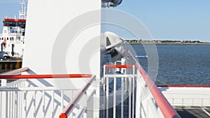 Ferry leaves harbor Waddenzee island