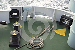 Ferry lower deck and tether line photo