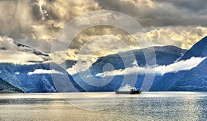 Ferry Mannheller - Fodnes crossing the Sognefjord - Norway