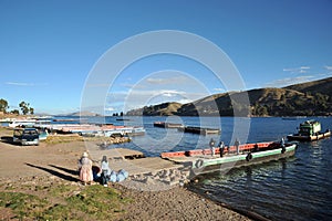 Ferry service on lake Titicaca