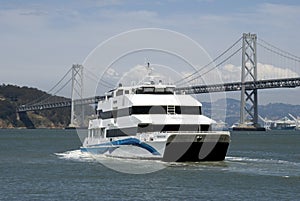 Ferry with SF Bay Bridge