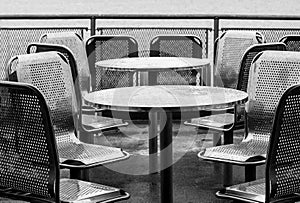 Ferry Steel Chairs in Black and White with Raindrops