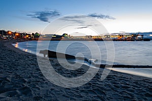 Ferry terminal in oceanfront area, Edmonds, WA photo