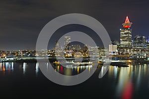 Ferry Terminal in Vancouver BC Canada at Night winter season