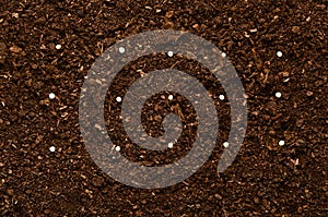 Fertile garden soil texture background top view