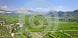 Fertile valley in mountains of Montenegro