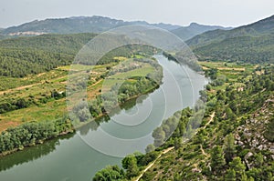 Fertile valley of the Spanish river Ebre
