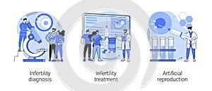 Fertility clinic abstract concept vector illustrations.