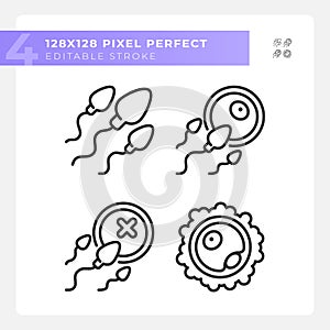 Fertility linear icons set