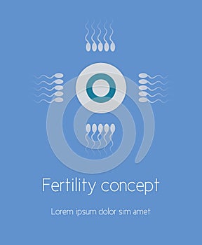 Fertility, obstetrics, gynecology and fertility conceptual illustration. Medical symbol.