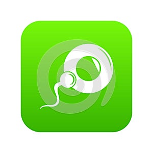 Fertilization egg icon green vector