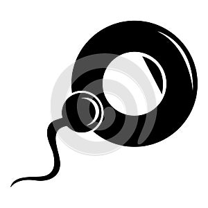 Fertilization egg icon, simple black style