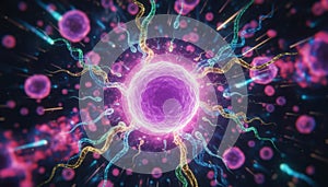 Fertilization process with egg cell and sperm cells