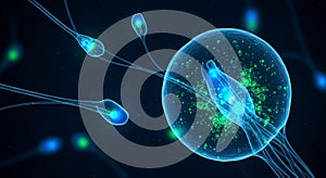 Fertilization: Sperm Approaching Egg Cell