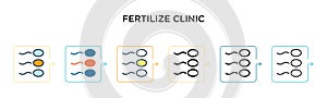 Fertilize clinic vector icon in 6 different modern styles. Black, two colored fertilize clinic icons designed in filled, outline,