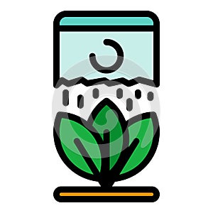 Fertilize plant icon color outline vector