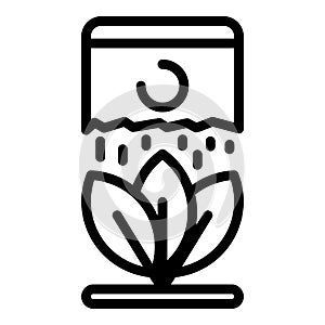 Fertilize plant icon, outline style