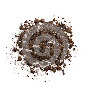 Fertilized Dry Dirt Isolated, Dried Ground, Manure Soil