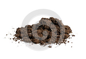 Fertilized Dry Dirt Isolated, Dried Ground, Manure Soil