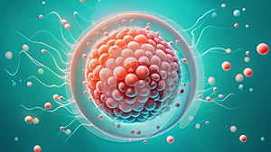 Fertilized egg, Morula stage. Human embryonic development.