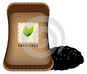 Fertilizer Bag and Pile of Soil