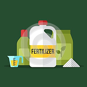 Fertilizers vector illustration. Flat style.