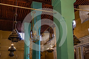 Fes, Morocco. Interior of the Jewish Synagogue Ibn Danan in Fes Medina, Morocco.