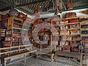 Leather Goods in Fes, Morocco photo