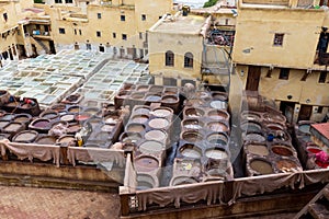 Fes is one of the imperial cities. Famous for its tanneries. The old tannery in Fez, now an important tourist attraction