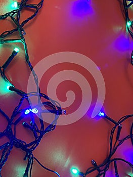 Fesitve Christmas background with garland lights