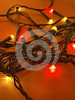 Fesitve Christmas background with garland lights