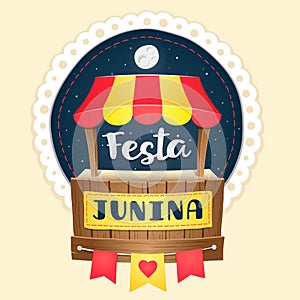 Festa Junina, brazilian june fest cute logo