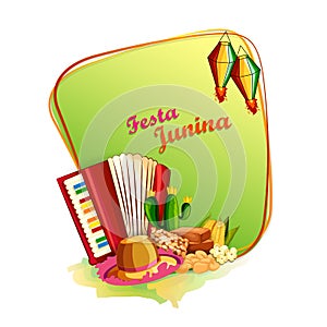 Festa Junina celebration background of Brazil and Portugal festival