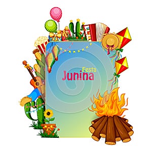 Festa Junina celebration background of Brazil and Portugal festival