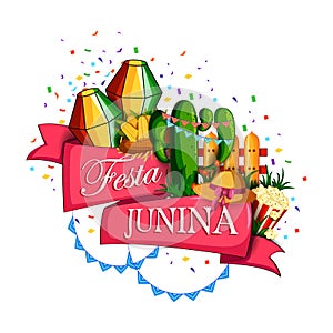 Festa Junina celebration background of Brazil and Portugal festival