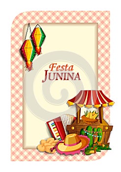 Festa Junina celebration background of Brazil and Portugal festival