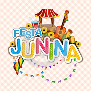 Festa Junina celebration background of Brazil and Portugal festival photo