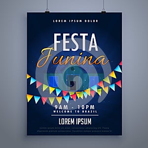 Festa junina holiday flyer poster design template