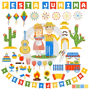 Festa junina icons set