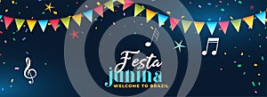 Festa junina party celebration music banner