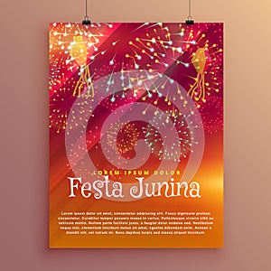 Festa junina party poster design template